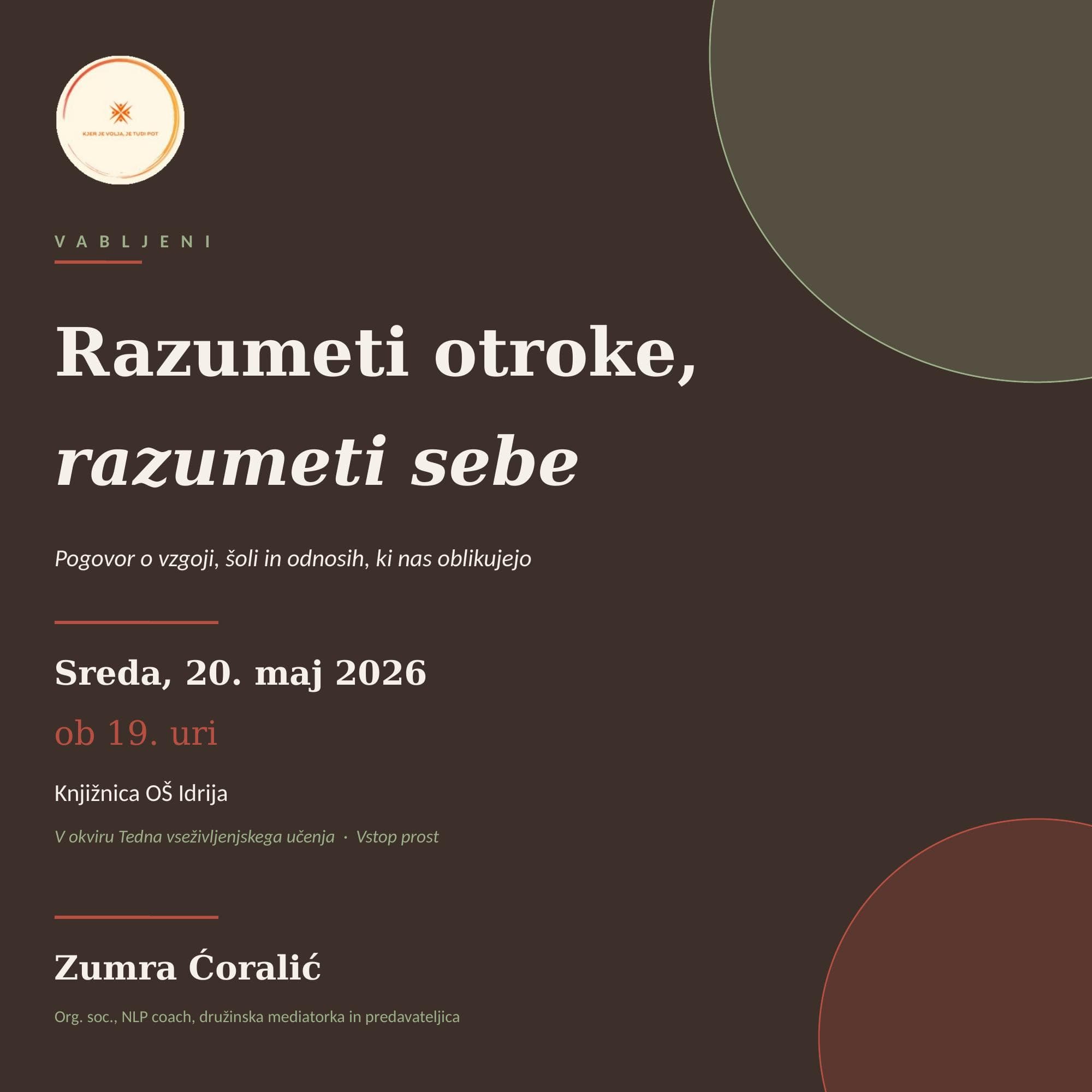 RAZUMETI OTROKE, RAZUMETI SEBE